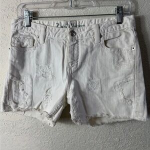 Zadig & Voltaire Primo Twill White Distressed Denim Shorts Sz 38